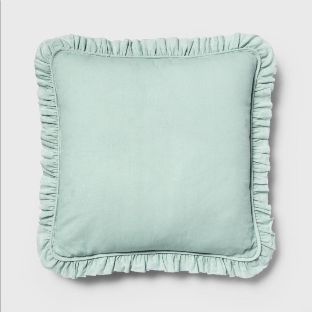 Euro Vintage Washed Ruffle Throw Pillow
